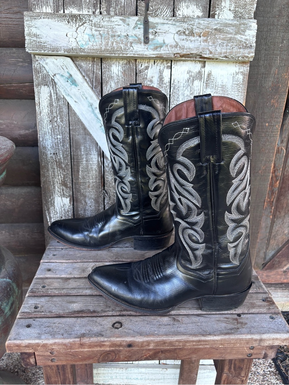 Dan Post Milwaukee Men's Size 9 Black Leather Western Cowboy Boots DP2110J